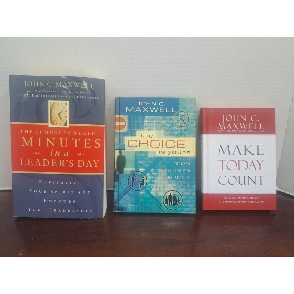 Lot Of 3 John Maxwell Books The Choice Is Yours, 21 Most Powerful Min. In A...